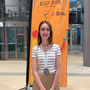 Year 12 student Kseniia with her Informatics Olympiad medal